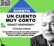 «Un cuento muy corto» de Ernest Hemingway (Cuento)